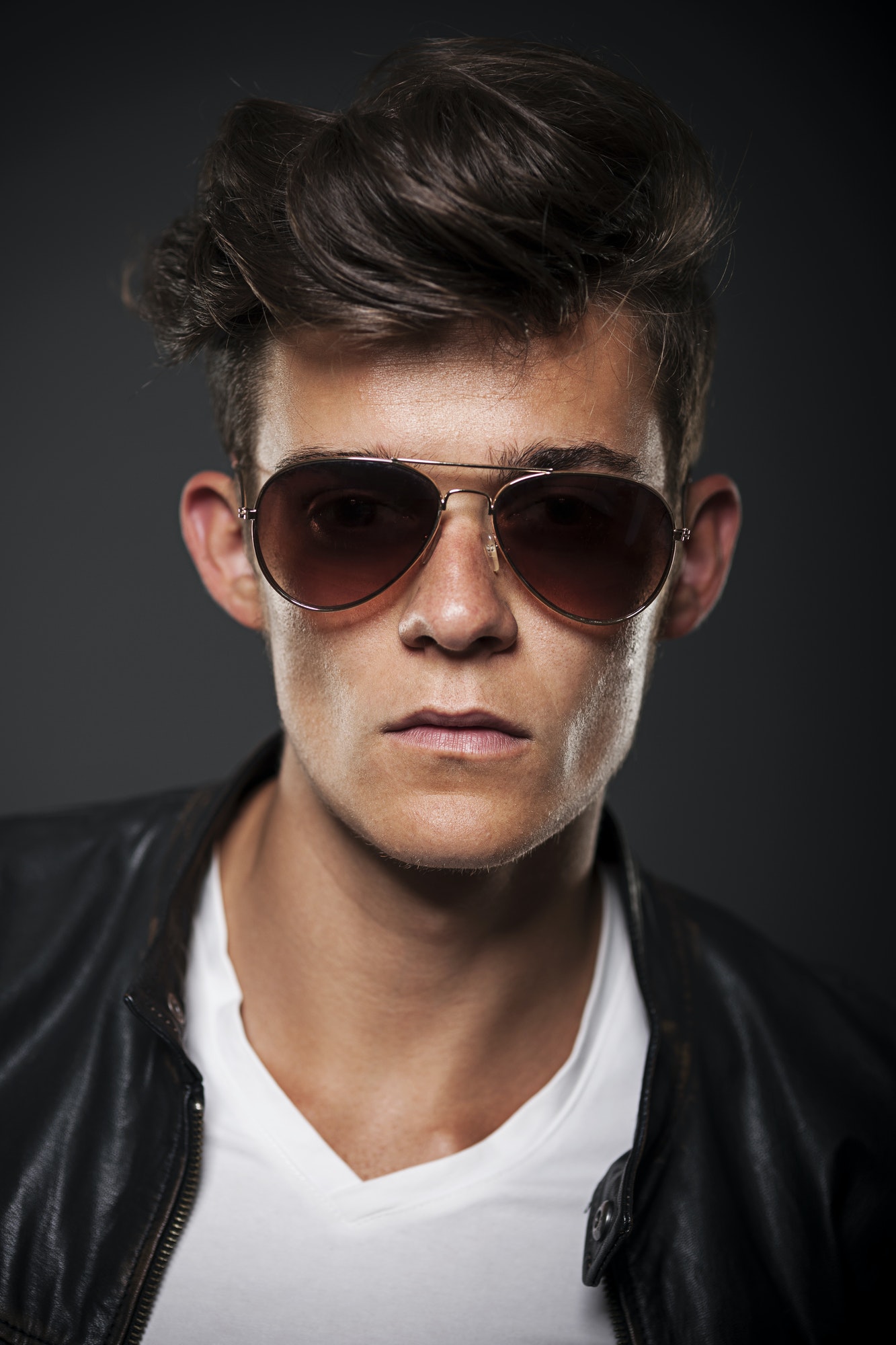 Portrait of male model wearing sunglasses